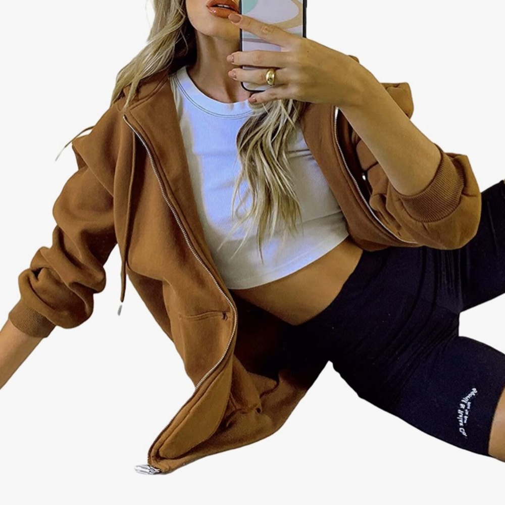BROWN ZIP-UP JACKET